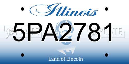 5PA2781 Illinois License Plate