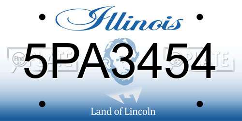 5PA3454 Illinois License Plate