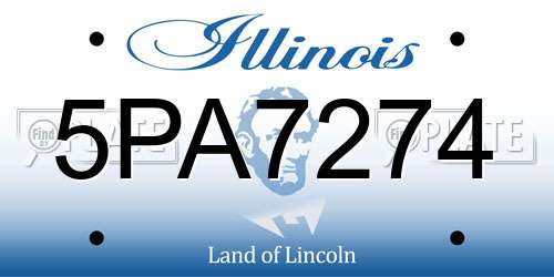 5PA7274 Illinois License Plate