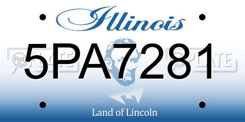 5PA7281 Illinois License Plate
