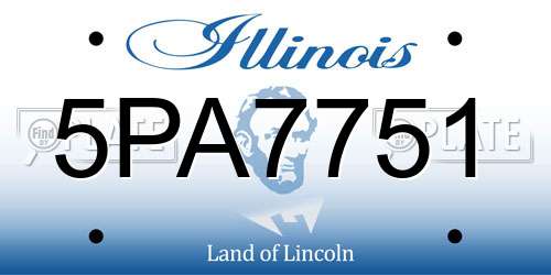 5PA7751 Illinois License Plate