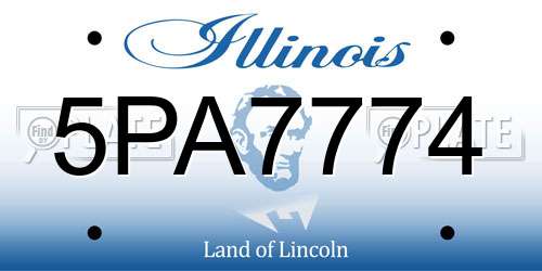 5PA7774 Illinois License Plate