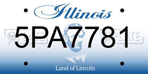5PA7781 Illinois License Plate