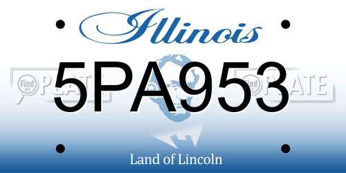 5PA953 Illinois License Plate