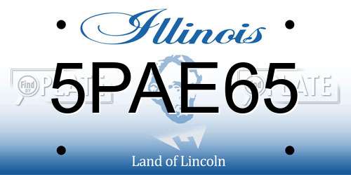 5PAE65 Illinois License Plate