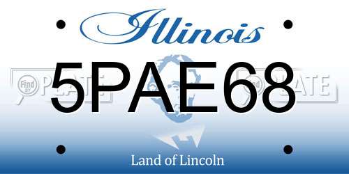 5PAE68 Illinois License Plate