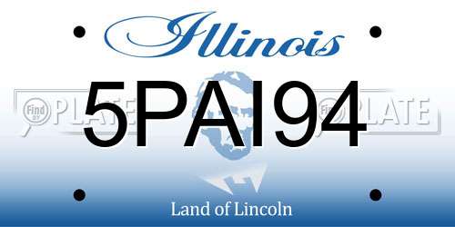 5PAI94 Illinois License Plate