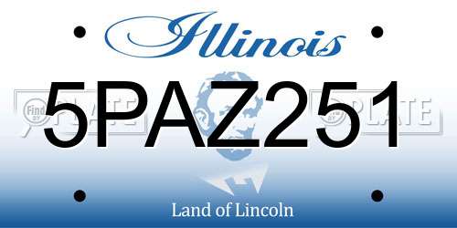 5PAZ251 Illinois License Plate