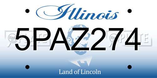 5PAZ274 Illinois License Plate