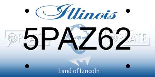 5PAZ62 Illinois License Plate