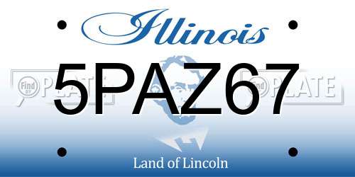 5PAZ67 Illinois License Plate