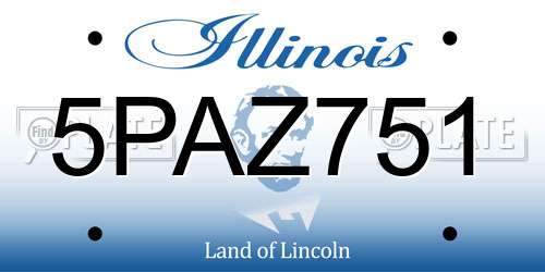 5PAZ751 Illinois License Plate