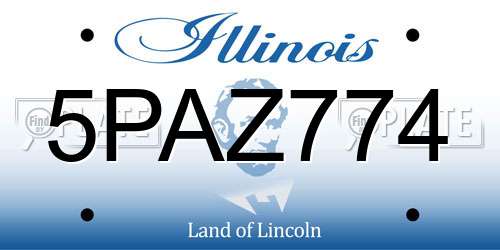 5PAZ774 Illinois License Plate