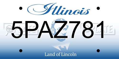 5PAZ781 Illinois License Plate