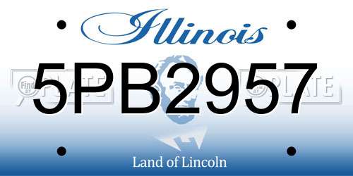 5PB2957 Illinois License Plate