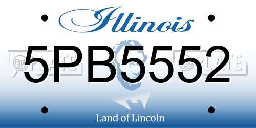 5PB5552 Illinois License Plate