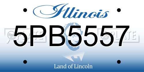 5PB5557 Illinois License Plate