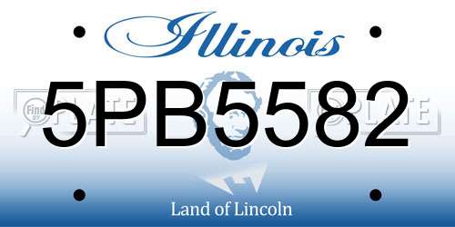 5PB5582 Illinois License Plate