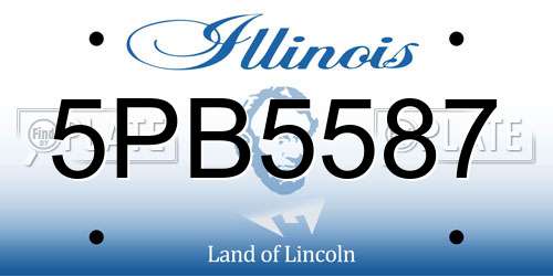 5PB5587 Illinois License Plate