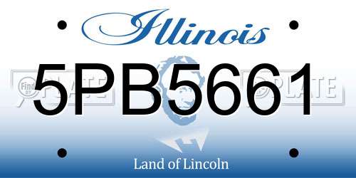 5PB5661 Illinois License Plate