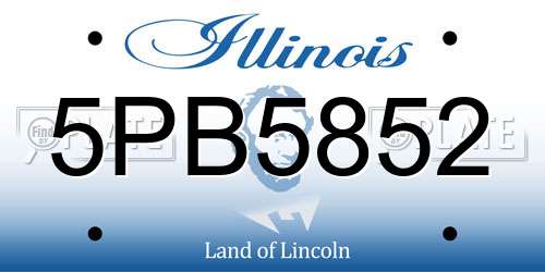 5PB5852 Illinois License Plate
