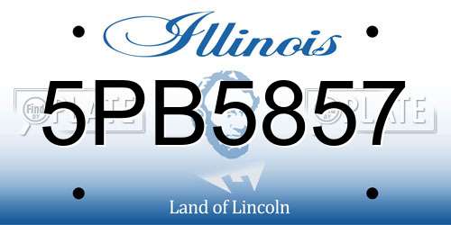 5PB5857 Illinois License Plate