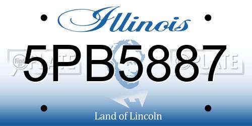 5PB5887 Illinois License Plate