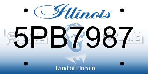5PB7987 Illinois License Plate
