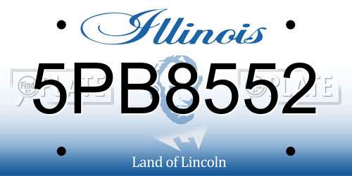 5PB8552 Illinois License Plate