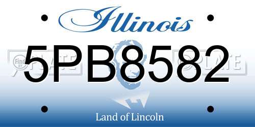 5PB8582 Illinois License Plate