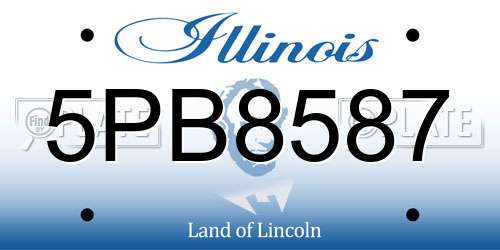 5PB8587 Illinois License Plate