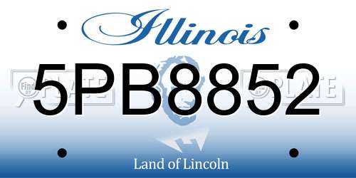5PB8852 Illinois License Plate