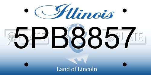 5PB8857 Illinois License Plate