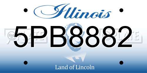 5PB8882 Illinois License Plate