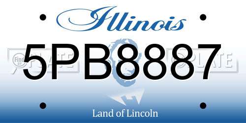 5PB8887 Illinois License Plate