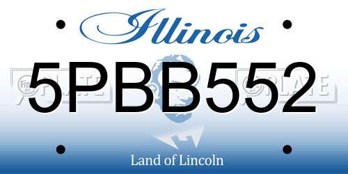 5PBB552 Illinois License Plate