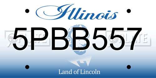 5PBB557 Illinois License Plate