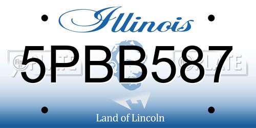 5PBB587 Illinois License Plate