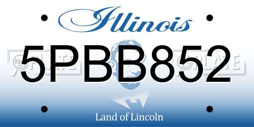 5PBB852 Illinois License Plate
