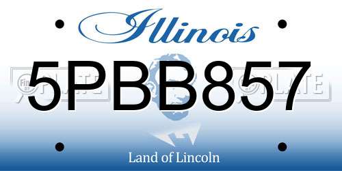 5PBB857 Illinois License Plate