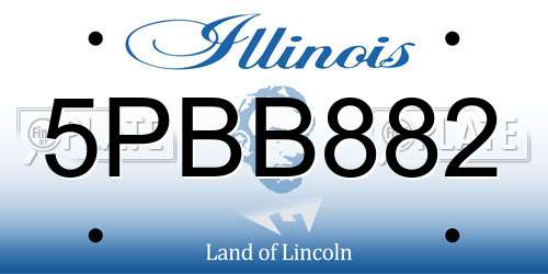 5PBB882 Illinois License Plate