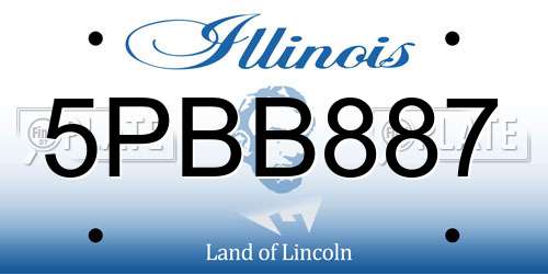 5PBB887 Illinois License Plate