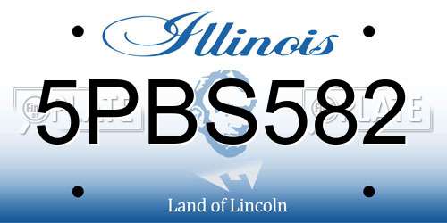 5PBS582 Illinois License Plate
