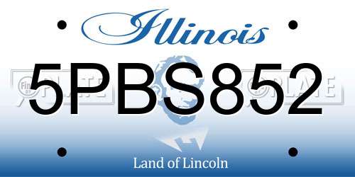 5PBS852 Illinois License Plate