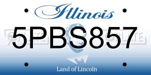 5PBS857 Illinois License Plate