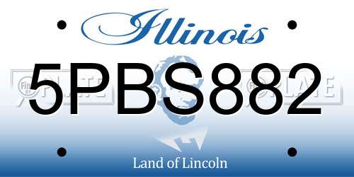 5PBS882 Illinois License Plate