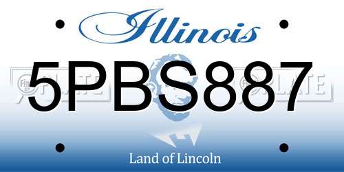 5PBS887 Illinois License Plate