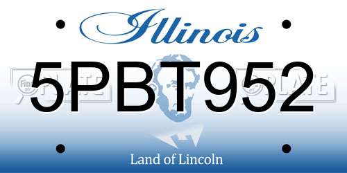 5PBT952 Illinois License Plate