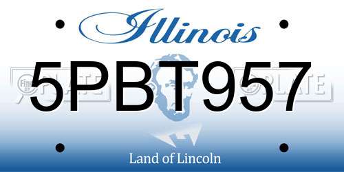 5PBT957 Illinois License Plate