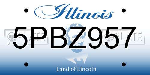 5PBZ957 Illinois License Plate